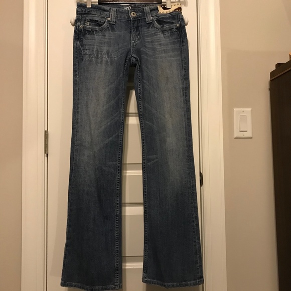 Miss Me Special Edition cowhide rhinestone bootcut 5 pocket blue jeans (size 28) - Picture 2 of 16